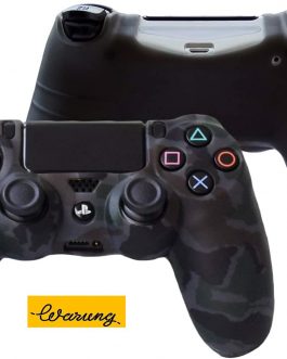 Warung Silicone Gel Controller Cover Skin Protector Compatible for Sony PlayStation 4 PS4/PS4 Slim/PS4 Pro Controller (GREY BLACK CAMOUFLAGE)
