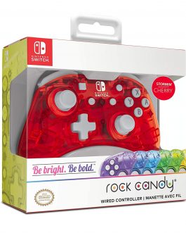 PDP Officially Licensed Nintendo : Rock Candy Wired Controller - Stormin Cherry (Switch)