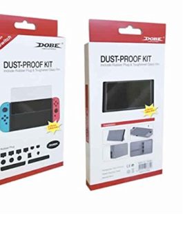 DOBE Dust Proof Kit and Tempered Glass Screen Protector for Nintendo Switch Console