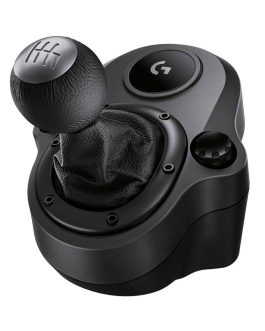 Logitech G Driving Force Racing Wheels Shifter for G29, G920 & G923, 6 Speed, Push Down Reverse Gear, Steel and Leather Construction – Black