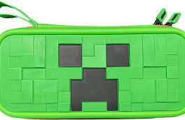 WARUNG Deluxe Hard Protective Carrying Bag / Zipper / Case for Nintendo Switch Oled – Minecraft Green