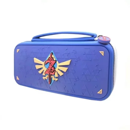 WARUNG Deluxe Hard Protective Carrying Bag / Zipper / Case for Nintendo Switch Oled - Zelda Blue