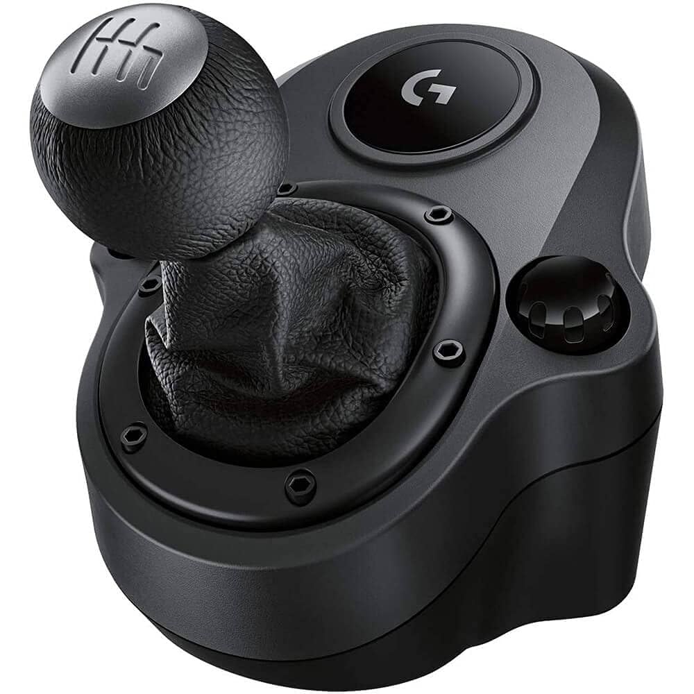 Logitech G Driving Force Racing Wheels Shifter for G29, G920 & G923, 6 Speed, Push Down Reverse Gear, Steel and Leather Construction - Black