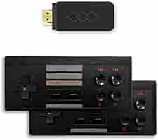 WARUNG Plug and Play Wireless HD for up to 2 Players HDMI Game Stick Dongle (8 Bit Retro Built-in Games)