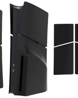 WARUNG 5 in 1 Black Custom Faceplates for PS5 Slim Disc and Digital Edition