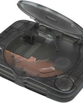 WARUNG Translucent Replacement Shell for PS One SLIM Console Housing with Installation Accessories (Black Clear)