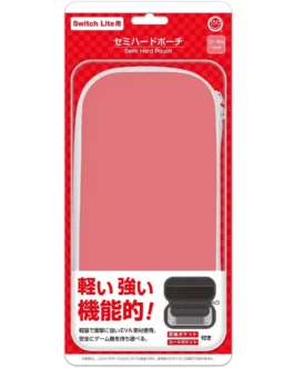 WARUNG Semi-Hard Pouch / Zipper Case Cover for Nintendo Switch Lite (Coral)