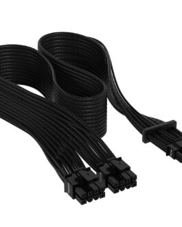 CORSAIR Premium 600W PCIe 5.0 / Gen 5 12VHPWR PSU Cable – Black – Fits Type-4 PSUs via Dual 8-pin PCIe – 12+4pin Connector
